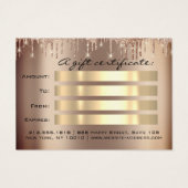 Christmas Beauté Salon Gold Certificat cadeau VIP (Dos)
