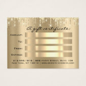 Christmas Beauty Gold Confetti Certificat cadeau (Dos)