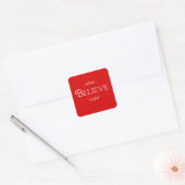 Christmas Believe Red sticker (Enveloppe)