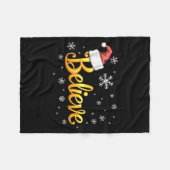 Christmas Believe Santa Claus Believe Christmas Fleece Deken (Voorkant (Horizontaal))