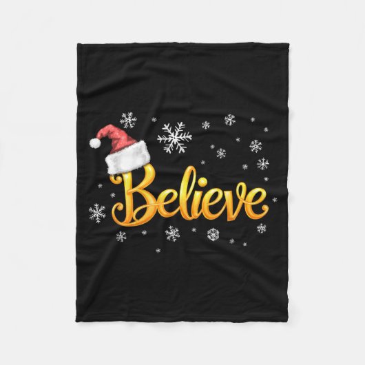 Christmas Believe Santa Claus Believe Christmas Fleece Deken (Voorkant)