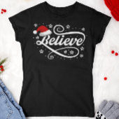 Christmas Believe Santa Claus - Santa Hat Zwart T-shirt