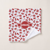 Christmas Bells Grey Red Minimal Motif (Gant de toilette)