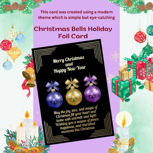 Christmas Bells Holiday Folie Kaart