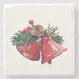 Christmas Bells Stone Onderzetters - Set van 4