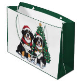 Christmas Bernese Mountain Dogs Groot Cadeauzakje (Achterkant Gekanteld)