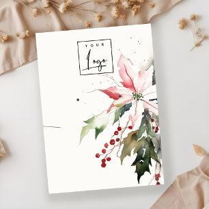 Christmas Berry Poinsettia Ketting Oorbel Logo Visitekaartje