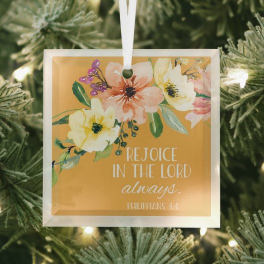 Christmas Bible Verse Glass Ornament (Insitu)