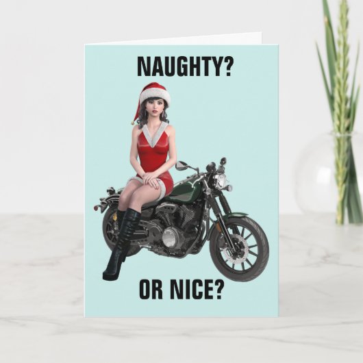 CHRISTMAS BIKER MOTORCYCLE FILLE CARTES DE SALUT (Devant)