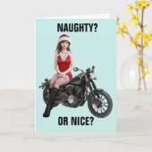 CHRISTMAS BIKER MOTORCYCLE FILLE CARTES DE SALUT (Fleur jaune)