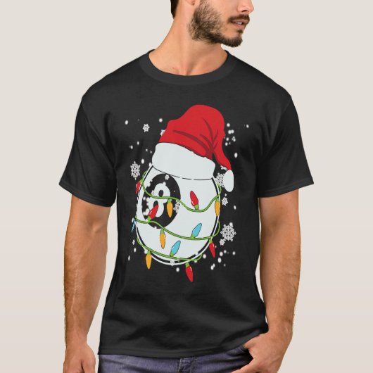 Christmas Billiard Funny Christmas Lights Xmas T-shirt (Voorkant)