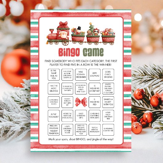 Christmas Bingo Game Feestdagenkaart