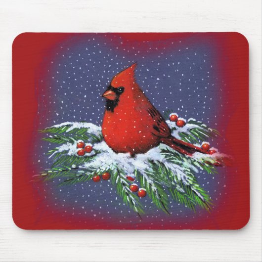 CHRISTMAS BIRD: CARDINAL: KUNST MUISMAT (Voorkant)