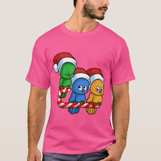 Christmas Birds Candy Cane vrienden T-shirt