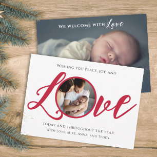 Christmas Birth Holiday Simple Love Typography Aankondiging