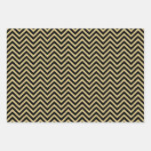 Christmas Black And Gold Snowflake Tree Pattern Inpakpapier Vel (Voorkant 2)