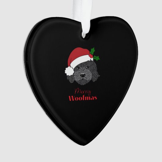 Christmas Black Cockapoo, Cavapoo, Cavoodle, Merry Ornament (voorkant)