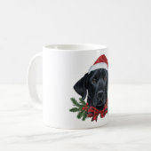 Christmas Black Lab Hond Mok – Holiday Labrador Gi (Voorkant links)