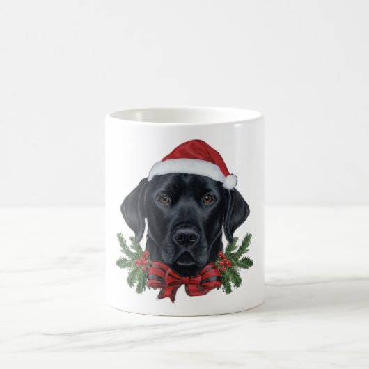 Christmas Black Lab Hond Mok – Holiday Labrador Gi (Center)