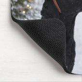 Christmas Black Labrador Retriever with Snowman Muismat (Hoek)