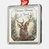 Christmas Blessings Deer Metalen Ornament (Links)