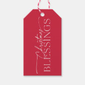 Christmas Blessings Elegant Typography Holiday  Cadeaulabel (Voorkant)
