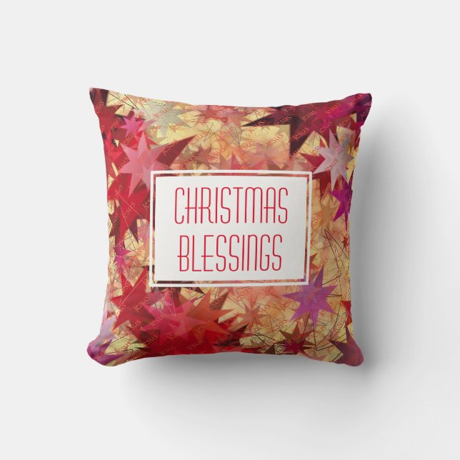 CHRISTMAS BLESSINGS  Rustige sterren Kussen (Voorkant)