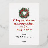 Christmas Blessures Foil Carte de Noël (Verso)