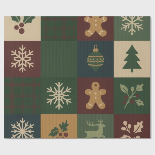 Christmas Block Christmas Wrap Cadeaupapier (Vlak)