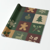 Christmas Block Christmas Wrap Cadeaupapier (Uitgerold)
