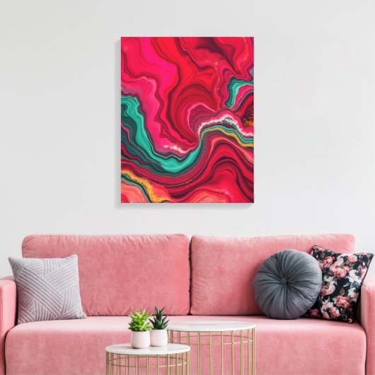 Christmas Bloom Frequencies – Abstract Energy Wrap Canvas Afdruk (Insitu (Woonkamer))