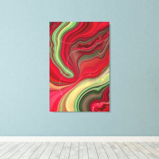 Christmas Bloom Frequencies Premium Wrapped Canvas (Insitu (Houten vloer))