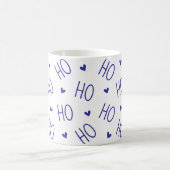 Christmas Blue and White Coffee Mug Ho Ho Ho Heart (Centre)