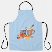 christmas blue coffe style schort (Voorkant)