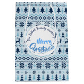 CHRISTMAS Blue Deer, aangepast M Gift Ba Medium Cadeauzakje (Voorkant)
