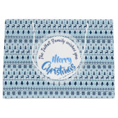 CHRISTMAS Blue Deer model aangepast aan L Gift B Groot Cadeauzakje (Voorkant)