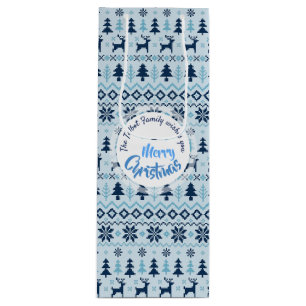 CHRISTMAS Blue Deer model op maat van wijn Gift Cadeautas