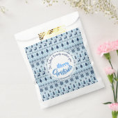 CHRISTMAS Blue Deer-patroon op maat van Favor Bag Bedankzakje (Gezegeld)