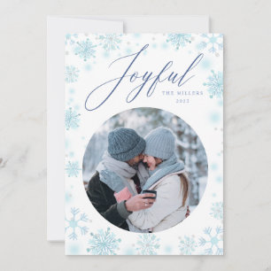 Christmas Blue Family Photo carte de vacances snow
