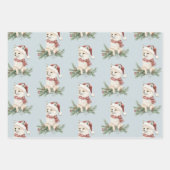 Christmas Blue Fox Snow Inpakpapier Vel (Voorkant 3)