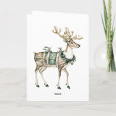Christmas Blue Green Deer Kaart (Achterkant)