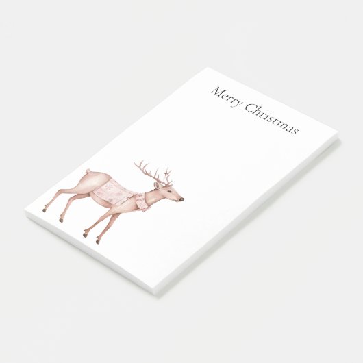 Christmas Blush Pink Deer Post-it® Notes (Schuin)