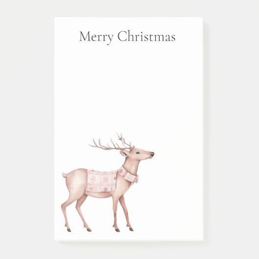 Christmas Blush Pink Deer Post-it® Notes (Voorkant)