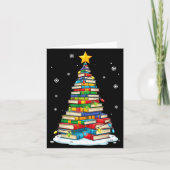 Christmas Book Tree Funny Librarians Books Lover  Kaart (Voorkant)