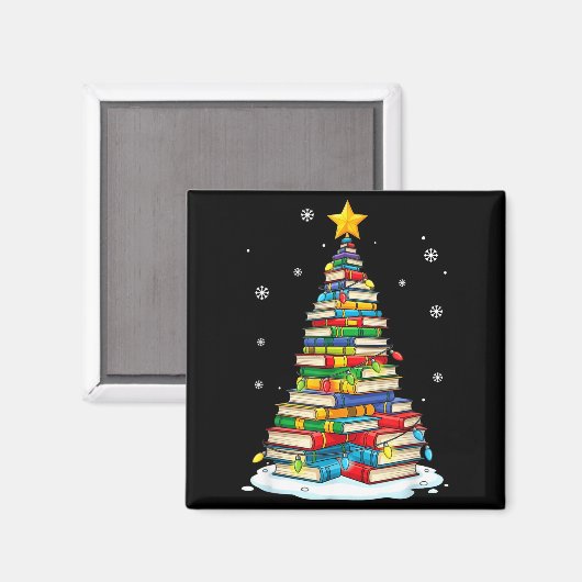 Christmas Book Tree Funny Librarians Books Lover Magneet (Voorkant / Achterkant)