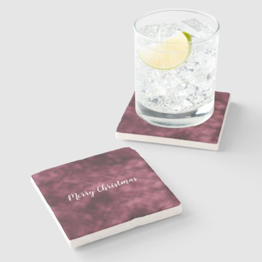 Christmas Bourgogne Red Stenen Onderzetter (Zijkant)
