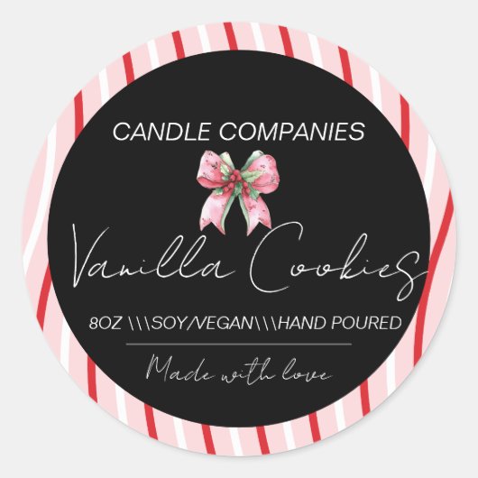 Christmas  Bow Candle Maker Business  Ronde Sticker (Voorkant)