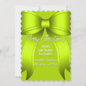 Christmas Bow Lime Green Wenskaart Kaart (Voorkant)