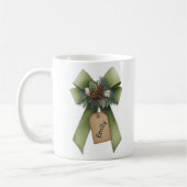 Christmas Bow Mug – Personalized Festive Name Mug (Gauche)