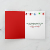 Christmas Bow On Martini Cocktail Feestdagen Kaart (Binnen)